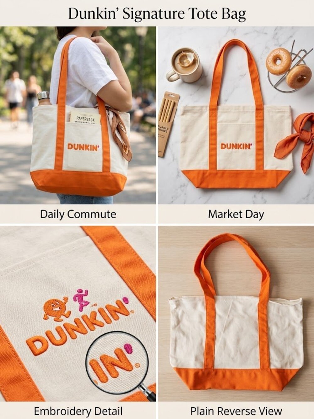 Dunkin' Canvas Tote Bag